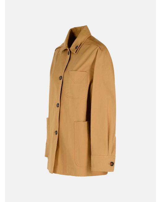Max Mara 'moneta' Cotton Jacket in Natural | Lyst