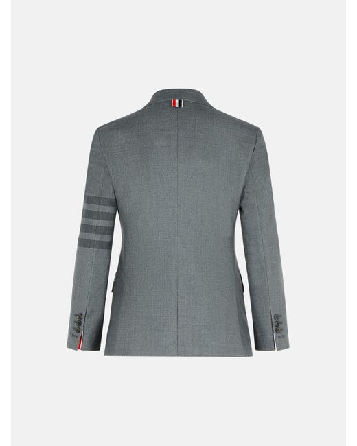 Thom Browne Gray '4-Bar' Wool Blazer