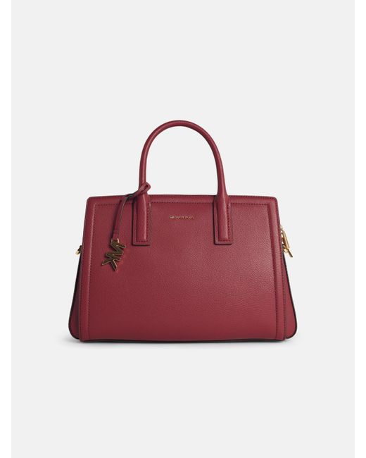 Medium "Laila" Mulberry Lear Borse di Michael Kors in Red