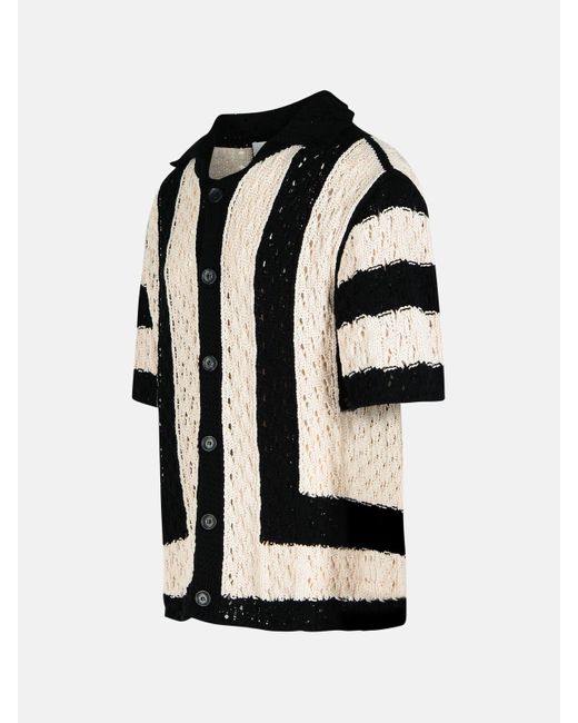 Laneus Black Cotton Sweater for men