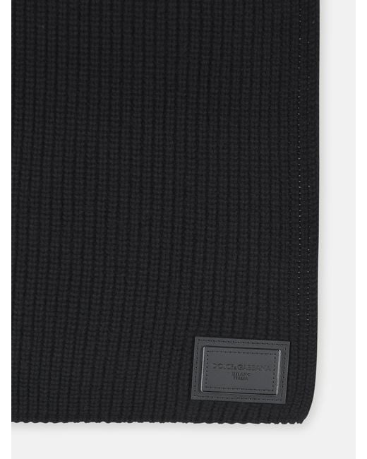 Dolce & Gabbana Black 'Dg' Patch Scarf for men
