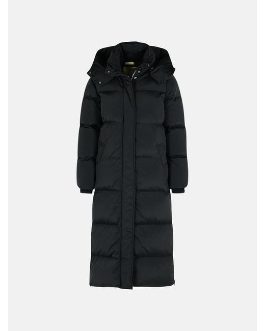 Woolrich Black 'Kelly' Long Polyamide Blend Down Jacket
