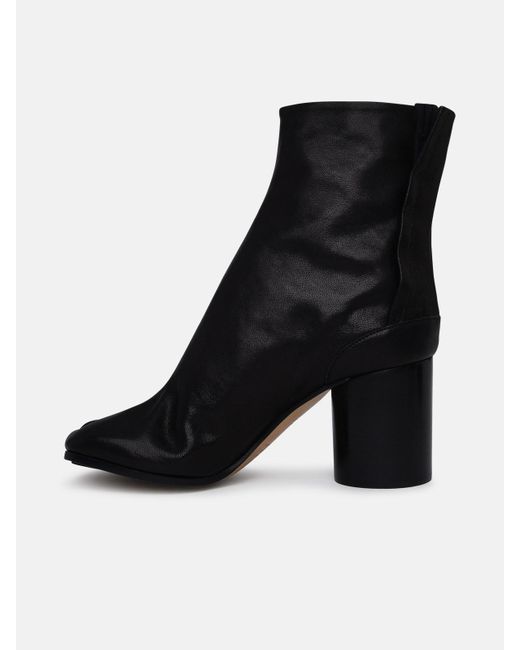 Maison Margiela Leather Tabi Ankle Boots in Black | Lyst