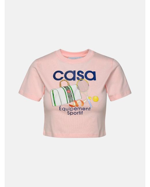 Casablancabrand Pink 'equipement Sportif' Organic Cotton T-shirt