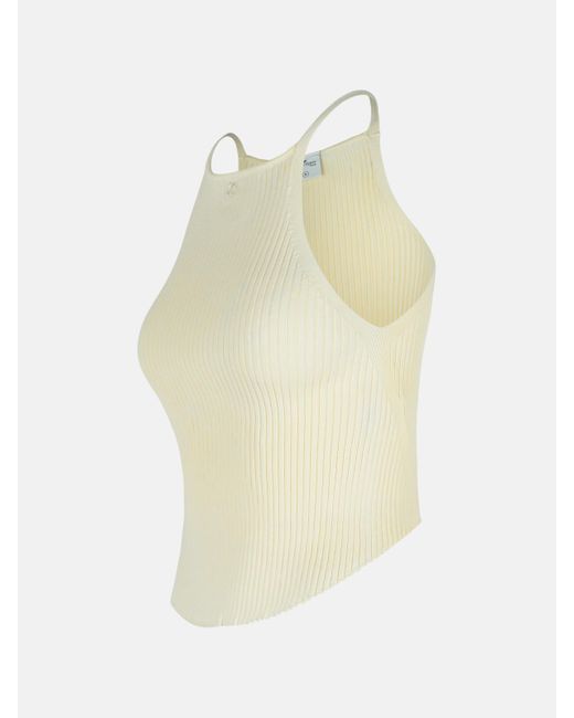 Courreges Natural Ivory Viscose Blend Top