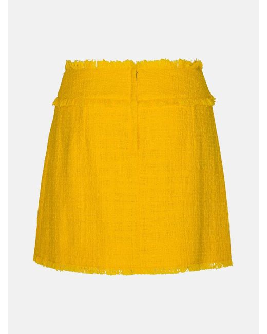 Dolce & Gabbana Yellow Cotton Blend Miniskirt