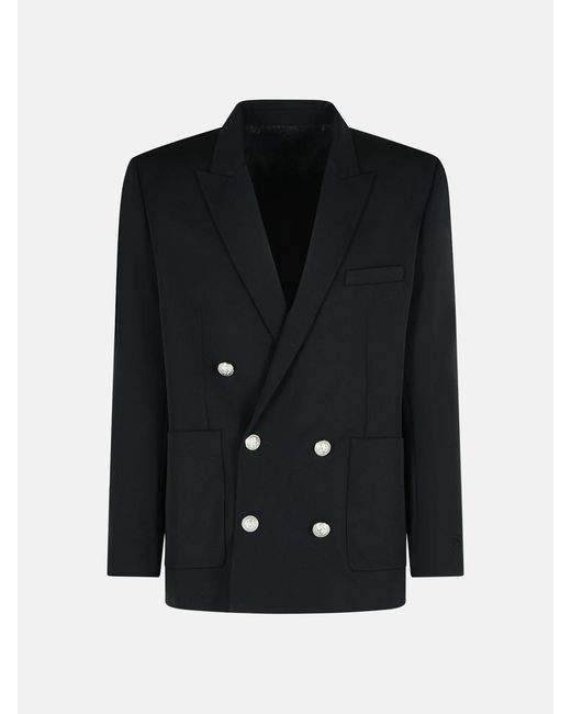 Balmain Black Virgin Wool Blazer for men