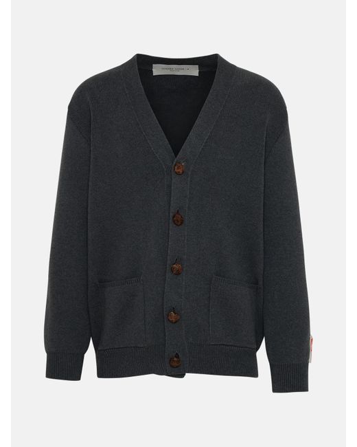 Golden Goose Cotton Cardigan Logo in Grey (Gray) for Men | Lyst