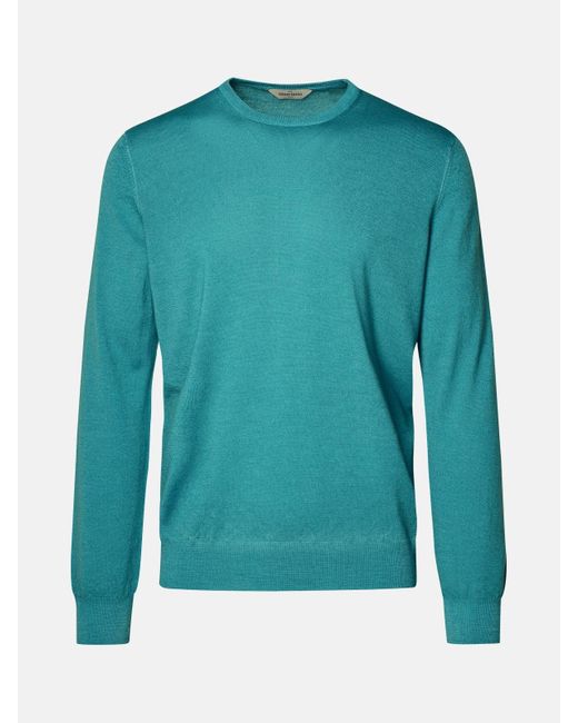 Gran Sasso Green Turquoise Virgin Wool Sweater for men
