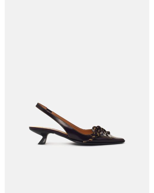 Marni White Leather Slingbacks