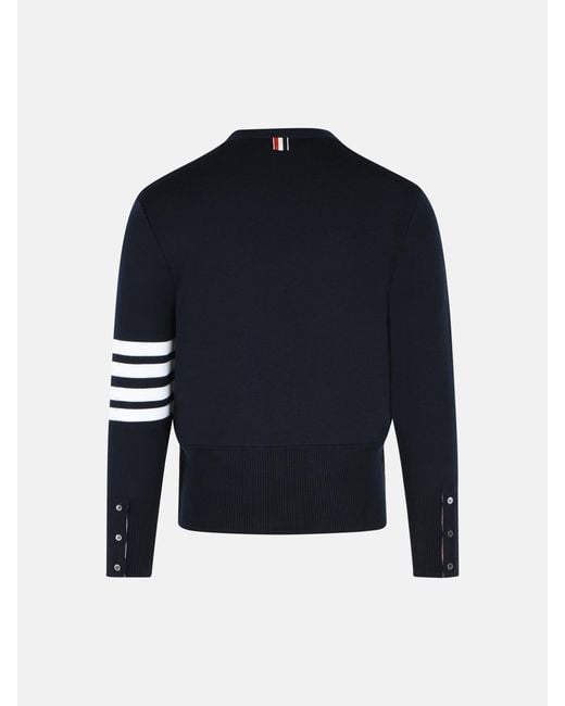 Thom Browne Blue 'Milano 4 Bar' Virgin Wool Cardigan for men