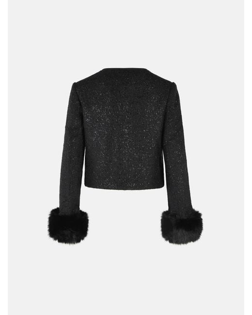Self-Portrait Black Wool Blend Jacket