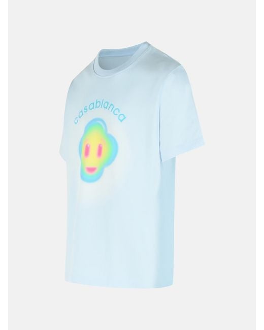 Casablanca Blue 'airbrush Smiley' Cotton T-shirt for men