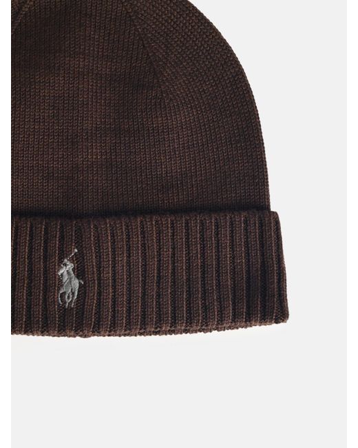 Polo Ralph Lauren Black Wool Beanie for men