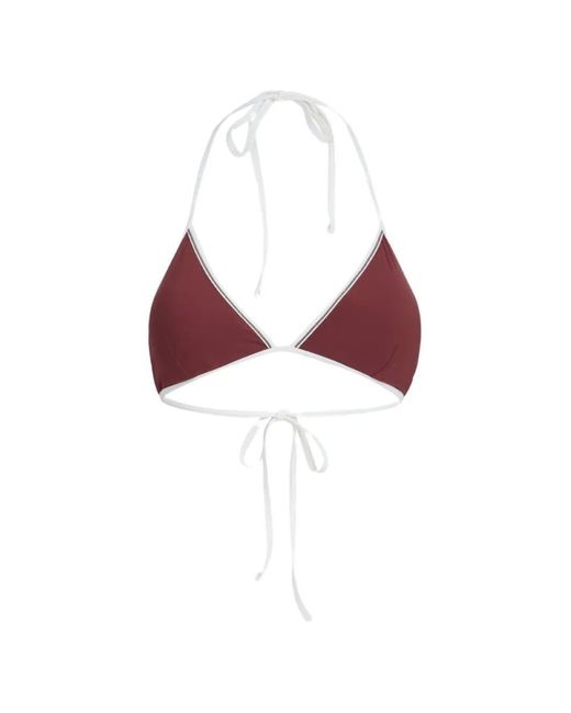 Brunello Cucinelli Red Triangle Bikini Top
