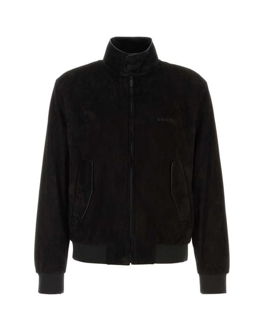 Gucci Black Suede Bomber Jacket for men
