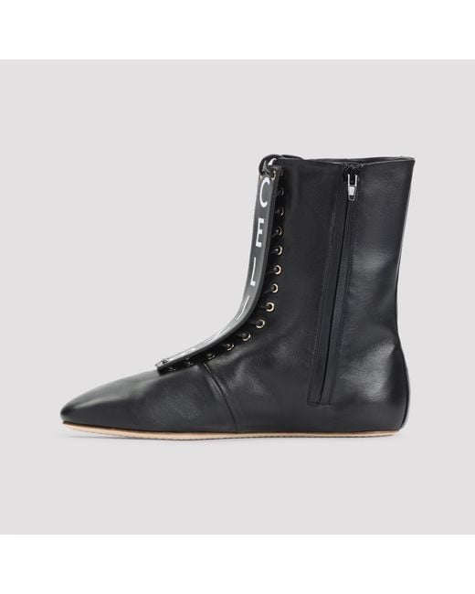 Céline Black Lace-Up Boot