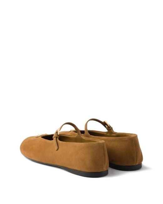 Prada Brown Ballet Flats