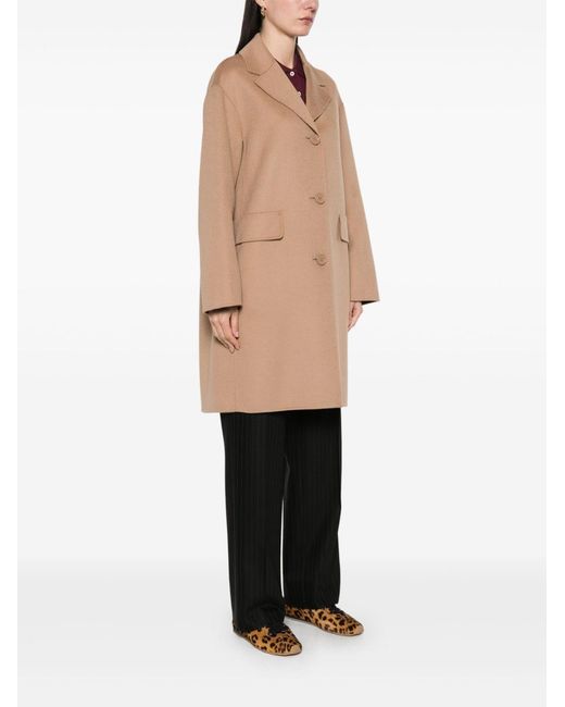 Max Mara Natural Wool Single-Breasted Coat