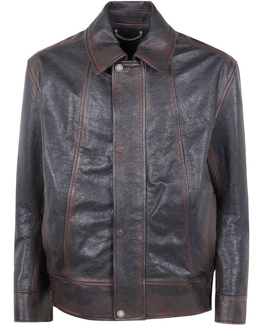 Golden Goose Deluxe Brand Gray "Journey M's" Bomber Jacket Prince Nappa Leather for men