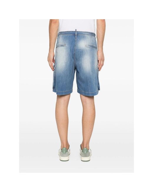 DSquared² Blue Classic Five Pocket Denim Casual Shorts for men