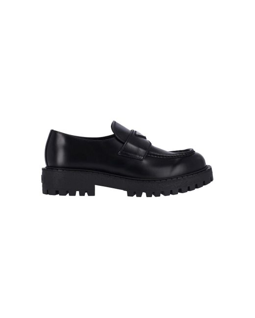 Prada Black Logo Loafers for men