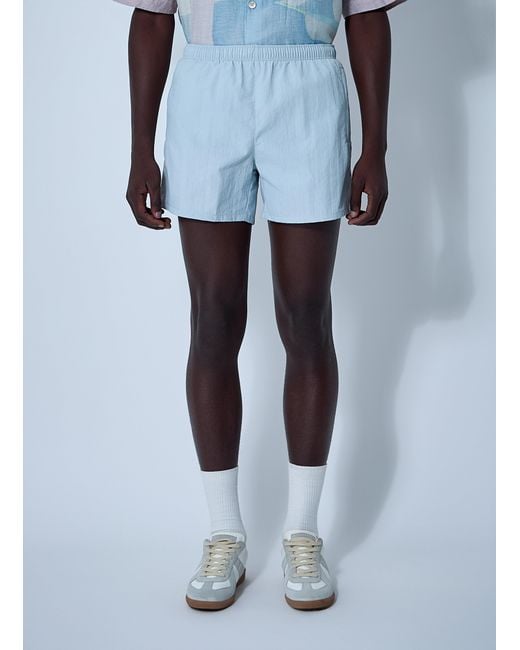 Our Legacy Blue Drape Tech Shorts for men