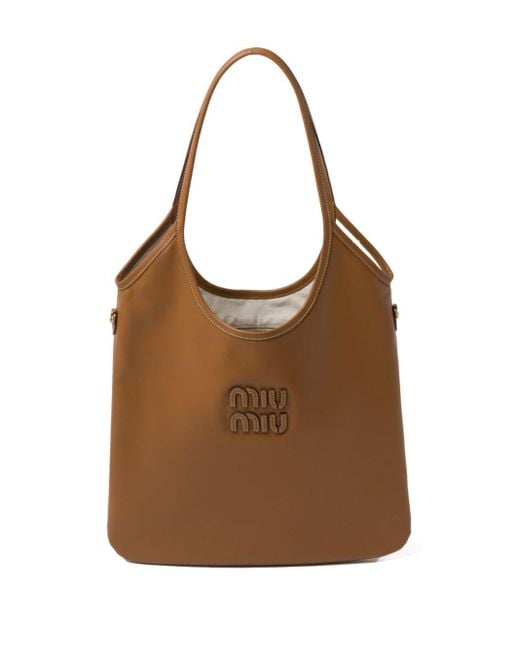 Miu Miu Brown Ivy Leather Shoulder Bag