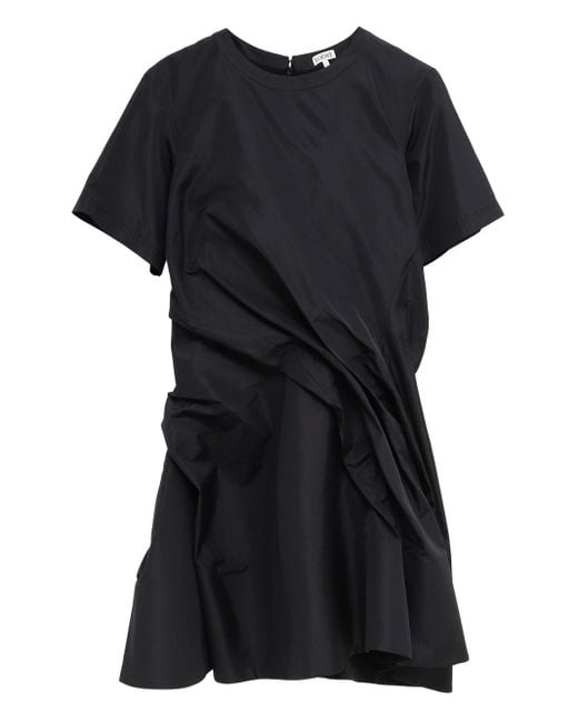 Loewe Black Silk Blend Twisted Mini Dress