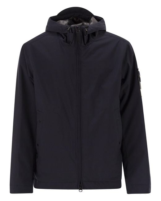 Stone Island Blue Padded Jacket With Waterproof And Windproof Membrane for men