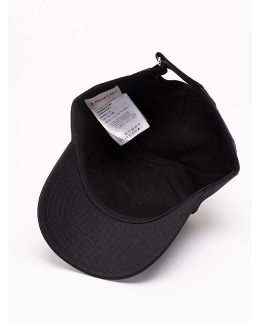 Moncler Black Baseball Cap for men