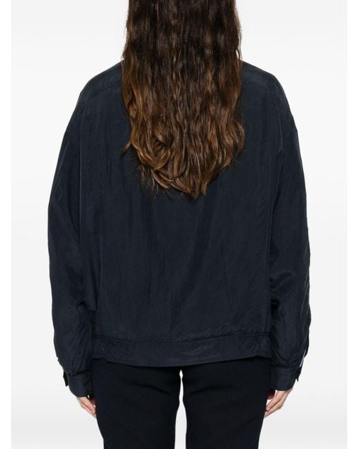 Prada Blue Silk Blouson Jacket