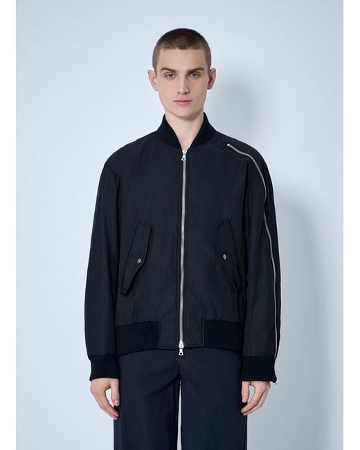Dries Van Noten Blue Nylon Bomber Jacket for men