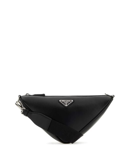 Prada Black Triangle Shoulder Bag for men
