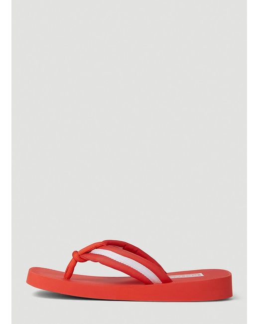 KENZO Red Logo Patch Flip Flops