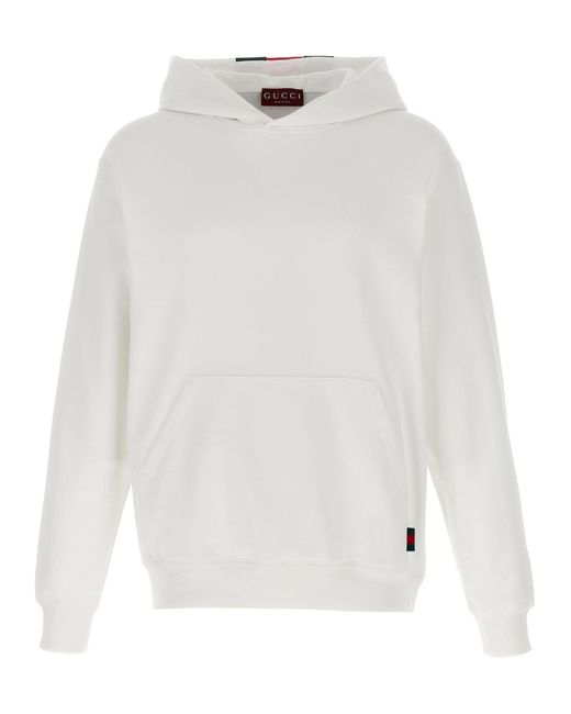 Gucci White Nastro Web Hoodie for men