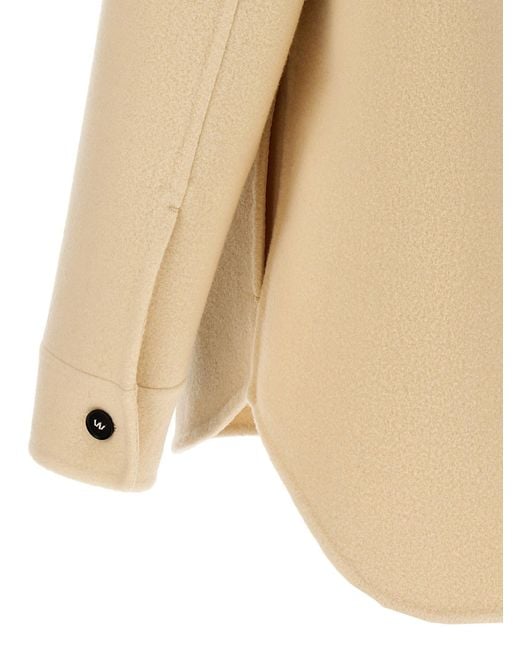 Jil Sander Natural Tailored Wool Coat With Button Closure for men