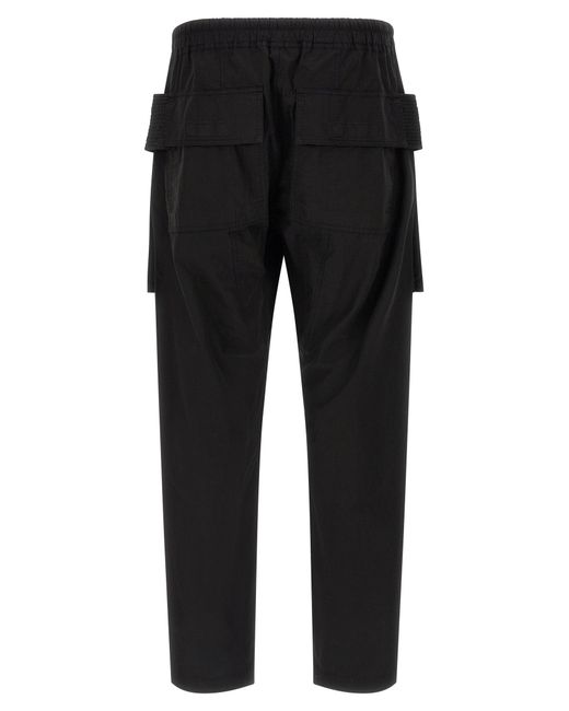 Rick Owens Black 'Creatch Cargo Drawstring' Pants for men