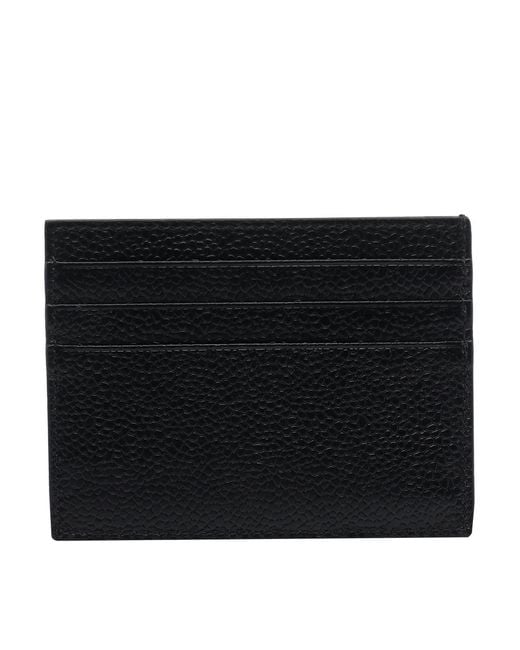 Thom Browne Black Logo Cards Holder for men