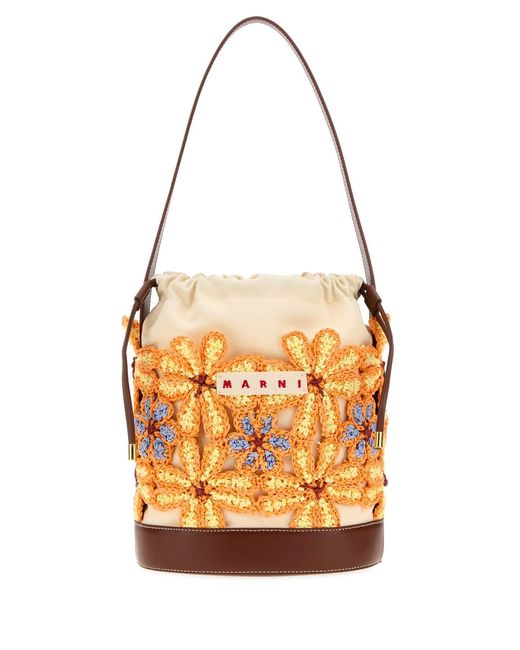 Marni Orange Flower Bucket