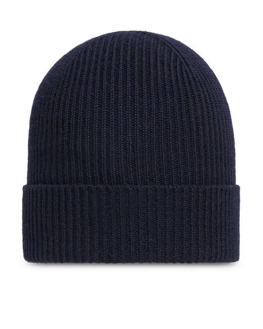 Moncler Blue Logo Wool Hat for men