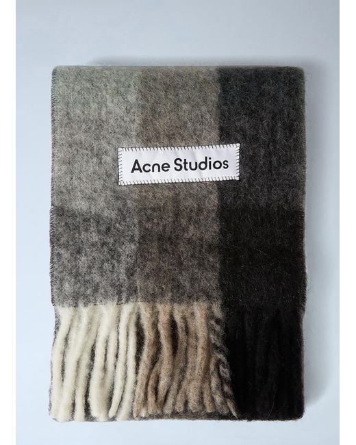 Acne Gray Check Scarf