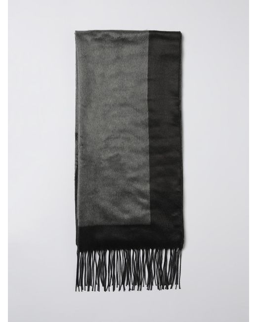 Saint Laurent Gray Cassandre Jacquard Silk Scarf for men