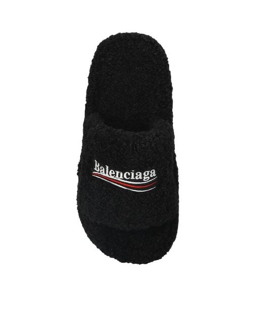 Balenciaga Black Slippers Platform
