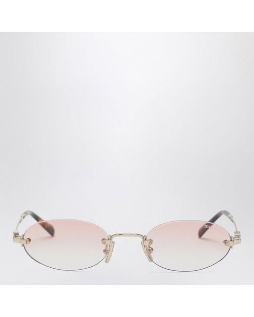 Miu Miu Pink Logo Sunglasses