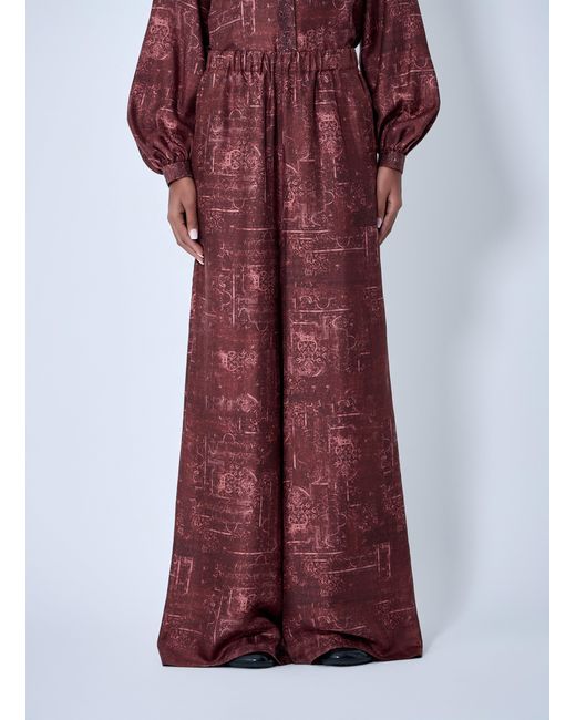 Max Mara Red Silk Pants
