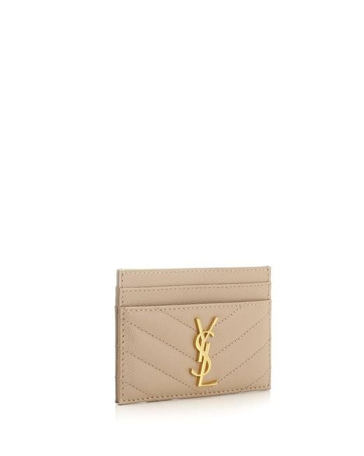 Saint Laurent Natural Monogram Card Case
