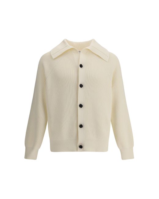 Bottega Veneta White Knit Cardigan for men