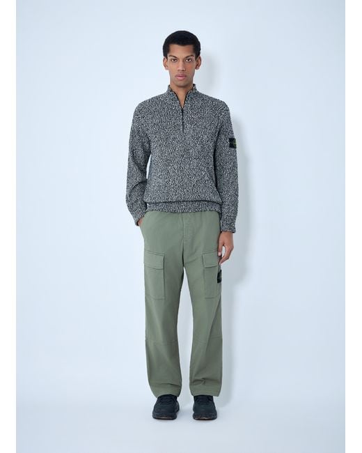 Stone Island Blue Logo Patch Sweater for men
