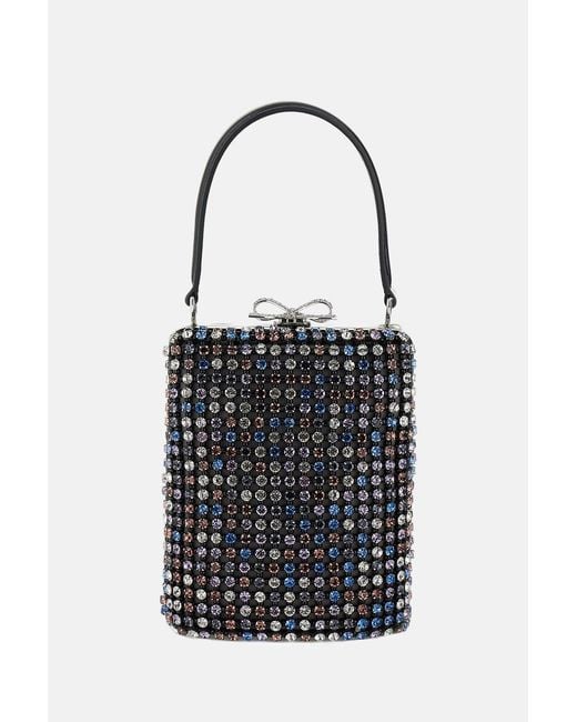 Self-Portrait Black Mini Multi-Crystal Bag